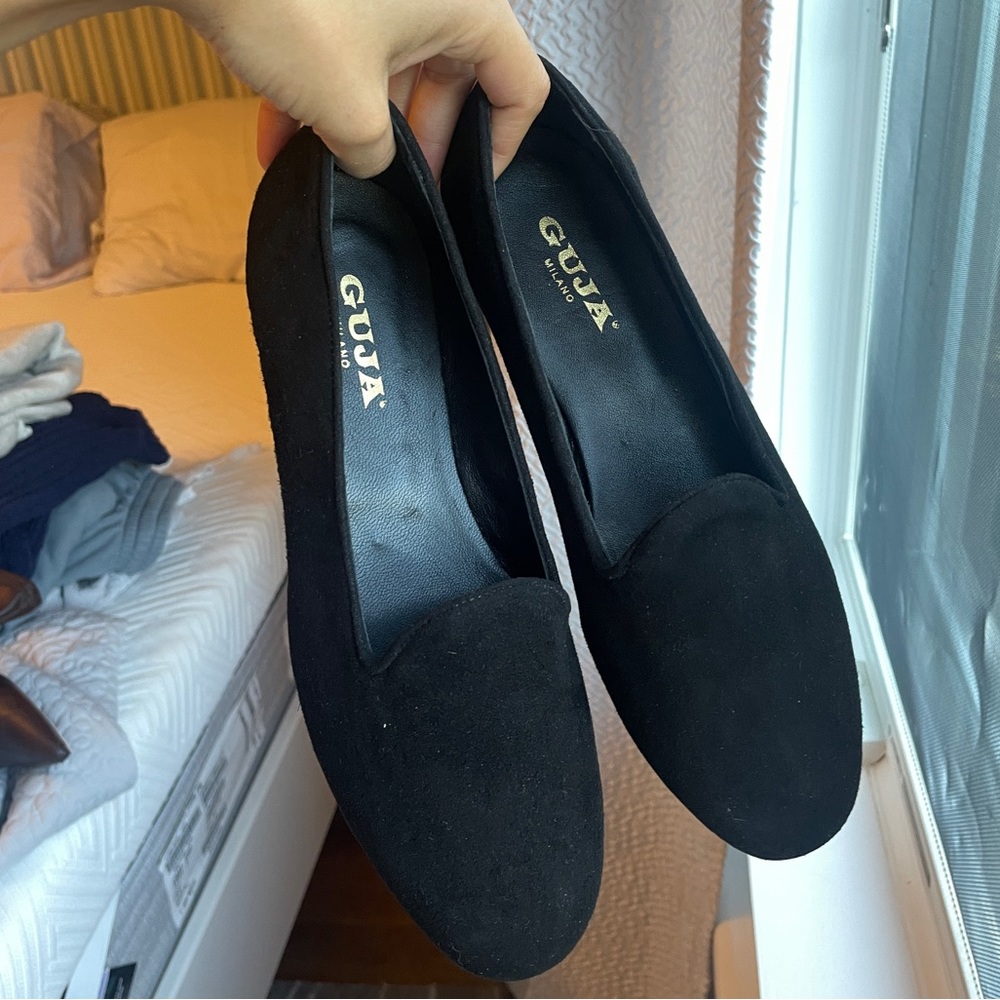 BRAND NEW Italian made suede loafer ballet flat black
